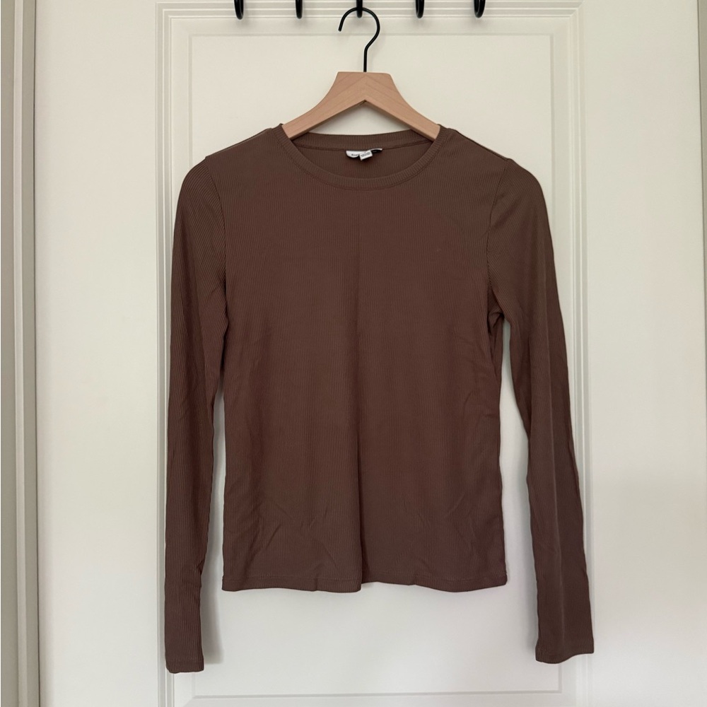 Frank and Oak Brown Long Sleeve Top